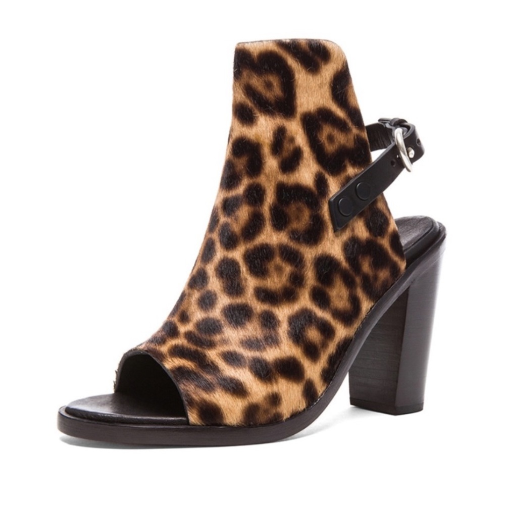 Rag & Bone Wyatt Calf Hair Open-Toe Sandal -Leopard